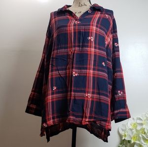 CJ.Banks plaid shirt with flowers